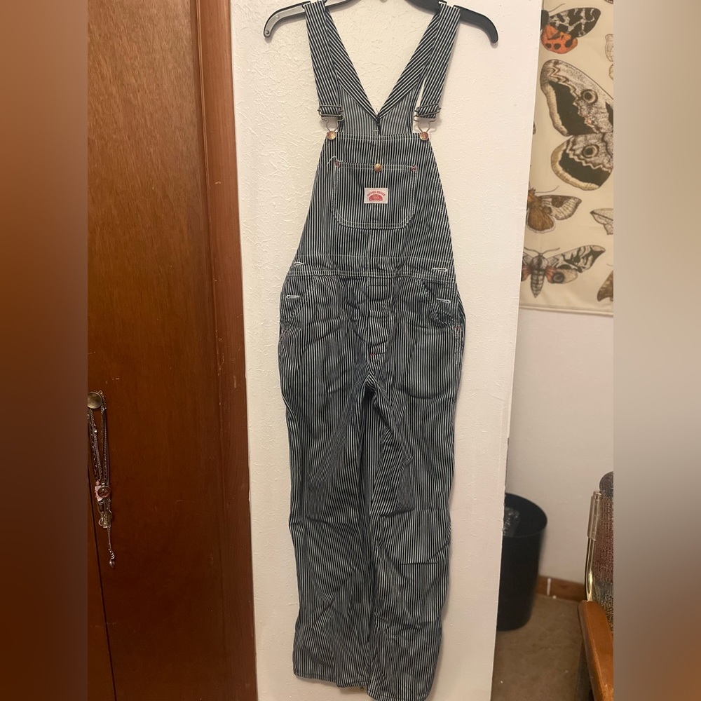 ROUNDHOUSE BLUE AND WHITE STRIPED OVERALLS